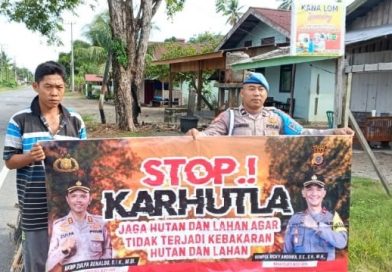Personel Polsek Teunom Laksanakan Patroli dan Sosialisasi Pencegahan Karhutla kepada Pemilik Lahan